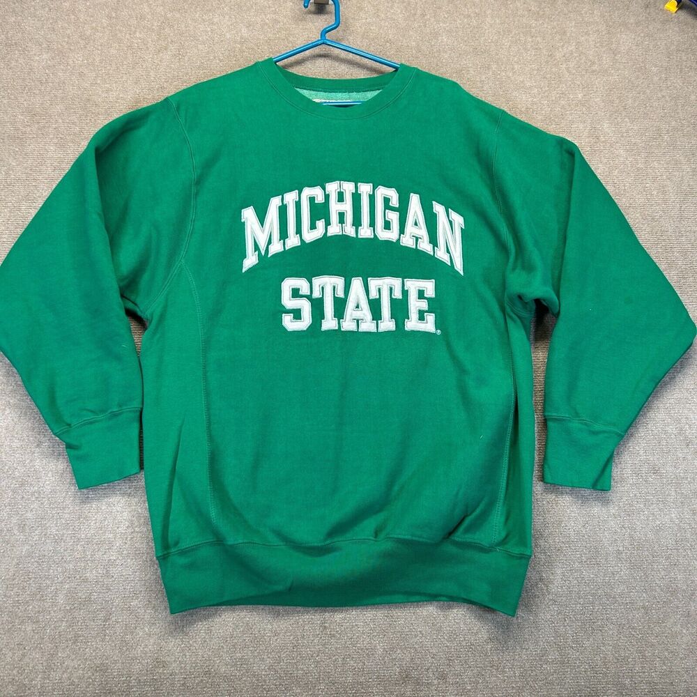 Michigan State Spartans Crewneck Sweatshirt Men's Medium Green Steve and Barry's